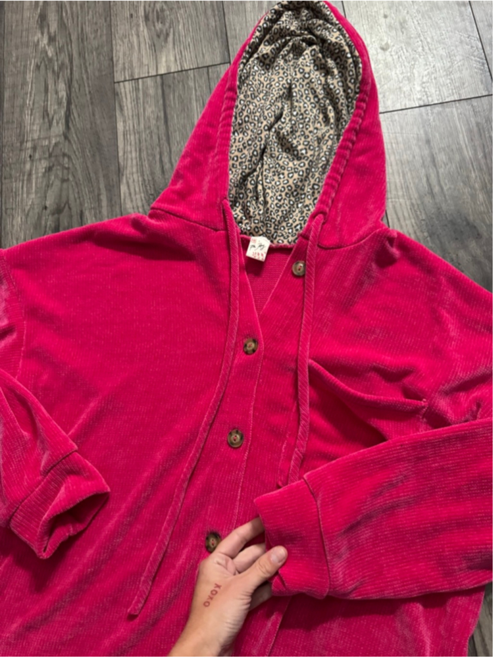 7th Ray New Trendy Hooded Size Medium Large Hot Pink & Leopard $42 @ Boutique - Picture 6 of 8